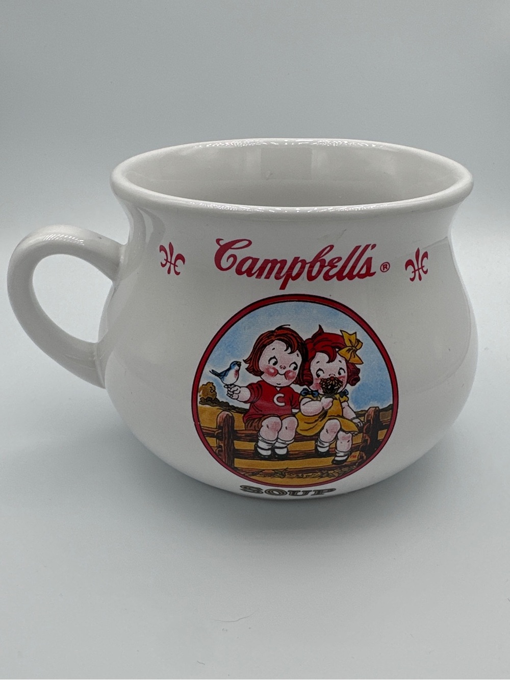 Vintage Campbells Oversized Ceramic Soup Mug with Retro Kids Graphic 2000